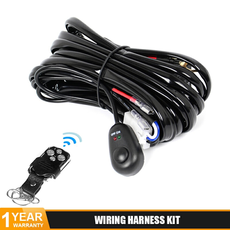 Universal Car Led Light Bar Wire Harness Switch 2M 12v 24v 40A Relay Loom Cable Kit Fuse for Auto Driving Offroad Led Work Lamp