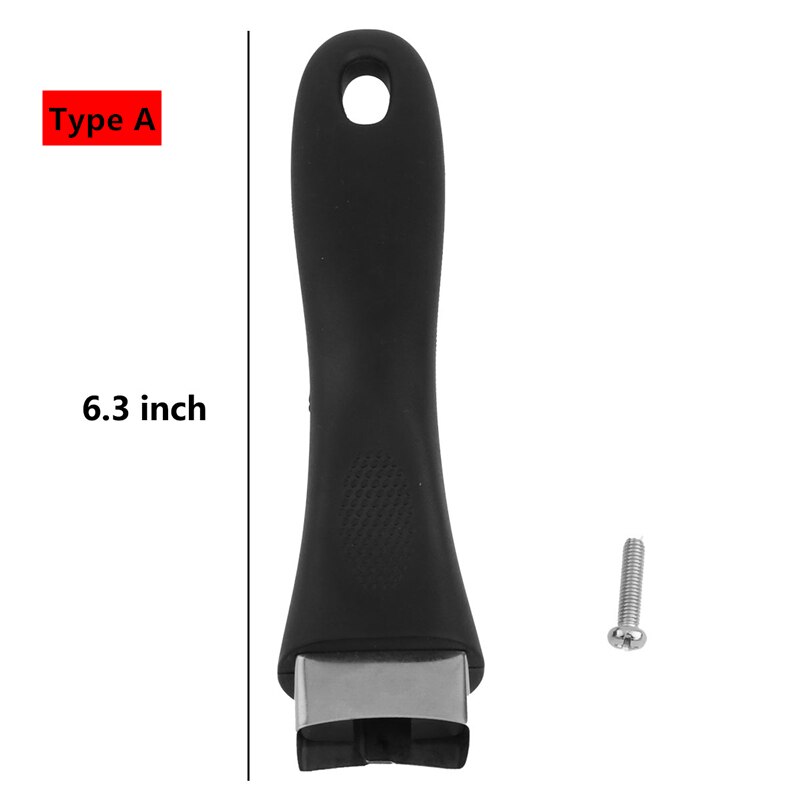 Cooking Handle Replacement Kitchen Pot Pan Handgrips Detachable Holder Grips Cookware Knob Handle Cooker Saucepan Accessories: Black A