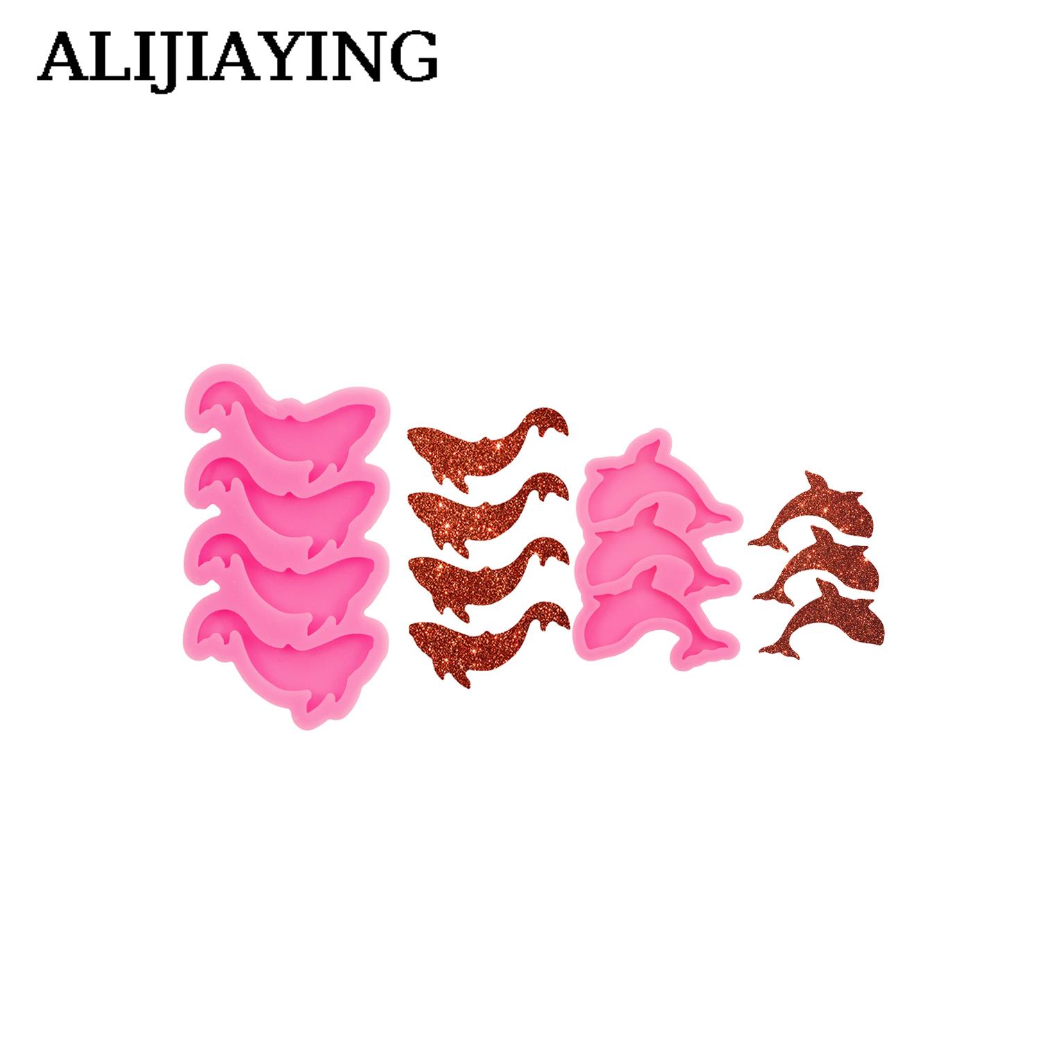 DY1537 Glossy Mini Dolphin Epoxy Resin Silicone Molds Crafts Art, Cat Fondant Chocolate Candy DIY Cake Mould