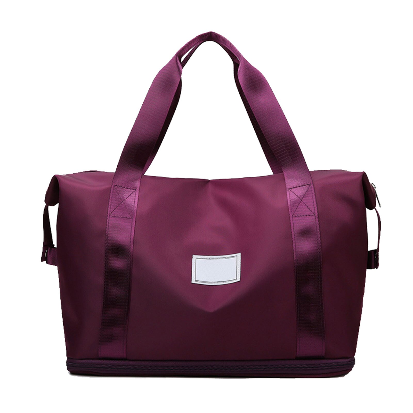 Shopping Waterproof Oxford Cloth Large Capacity Sports Bag Yoga Handbag Wet Pocket Hand Luggage Portable Travel Weekender: Wine Red