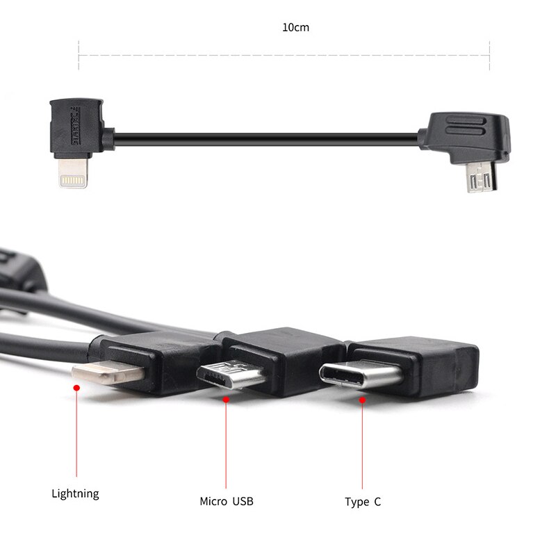 Mikro USB zu Blitz Typ-C Daten Kabel Linie Für DJI FUNKEN/MAVIC 2 Profi Zoomen Absender Verbinden iPhone iPad Samsung Tablette IOS