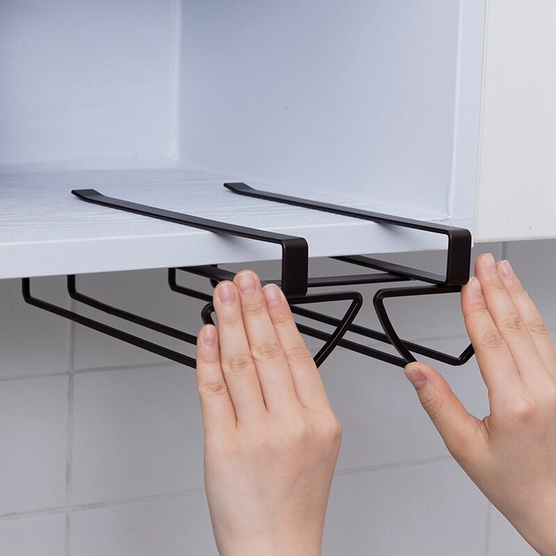 Soporte de copas de vino para colgar en , soporte para copas de vino, soporte para champán debajo del gabinete, organizador de cocina de estante, accesorios para Bar