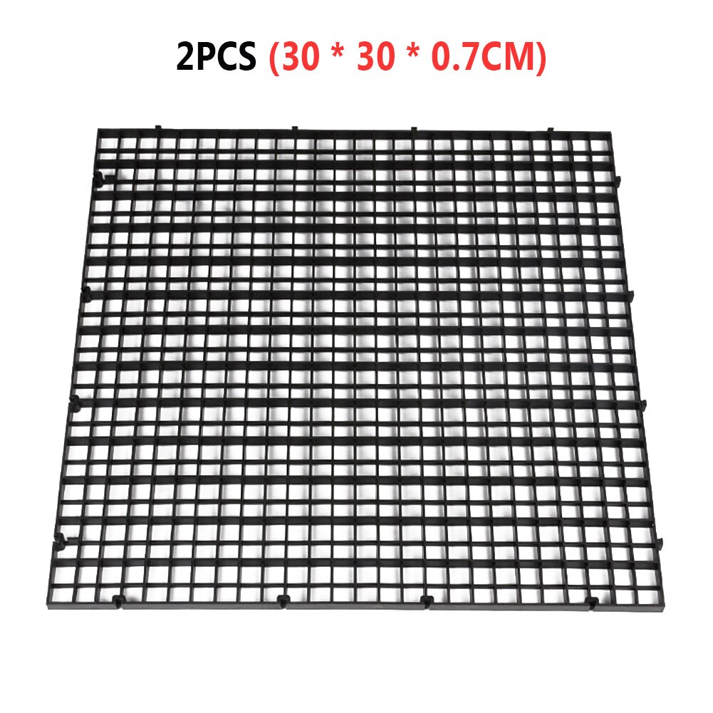 2Pcs Grind Grid Isolatie Boord Aquarium Separator Gratis Cut Aquarium Divider Filtratie Netto Schoonmaken Tool Vervangende Onderdelen: Black / 30x30x0.7cm