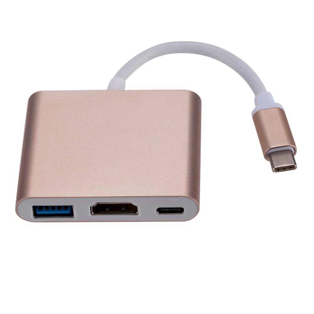 Grwibeou USB c vers HDMI Type C Hdmi convertisseur adaptateur USB 3.1 vers HDMI USB 3.0 type-c pour Mac Air Pro Huawei Mate10 Samsung S8: Or