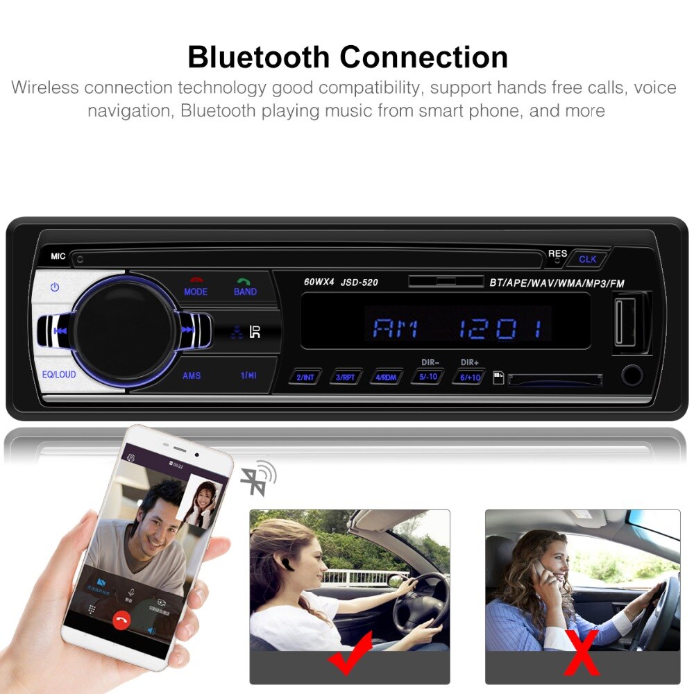 Auto Draadloze Mp3 Speler JSD520 Stereo Radio Universele Auto Mp3 Auto Speler Card Machine U Schijf Machine Gastheer