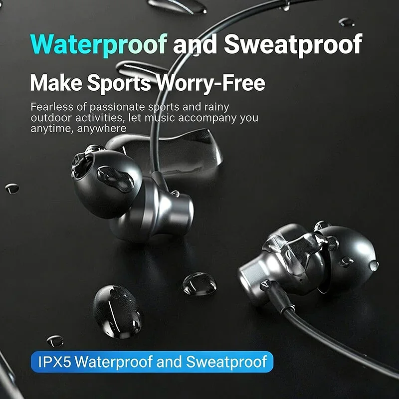 Wireless 5.0 Stereo Surround Headphone Magnetic Bluetooth Sport Neck-hanging Earbuds Waterproof Magnetic With Mic TWS Earbuds
