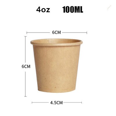 100pc/pack 2.5/4/7/8oz Disposable Paper Cups Kraft Paper Cups Coffee Milk Cup Paper Cup For Drinking BirthdayParty Supplies: 4oz