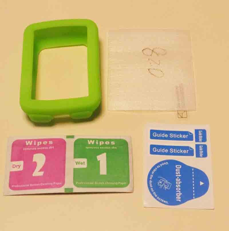 Al aire libre ciclismo Edge 820 computadora de caucho de silicona funda protectora con película para pantalla templada Protector barato para Garmin Edge 820: Green