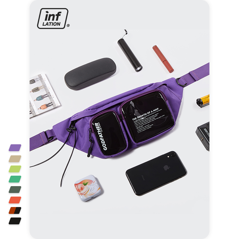 inflacja multi-kieszeń podwójna odzież uliczna na zamek błyskawiczny talia worek przezroczysty piterek saszetka na pasek przeźroczyste tworzywo sztuczne duża nerka 228AI2019