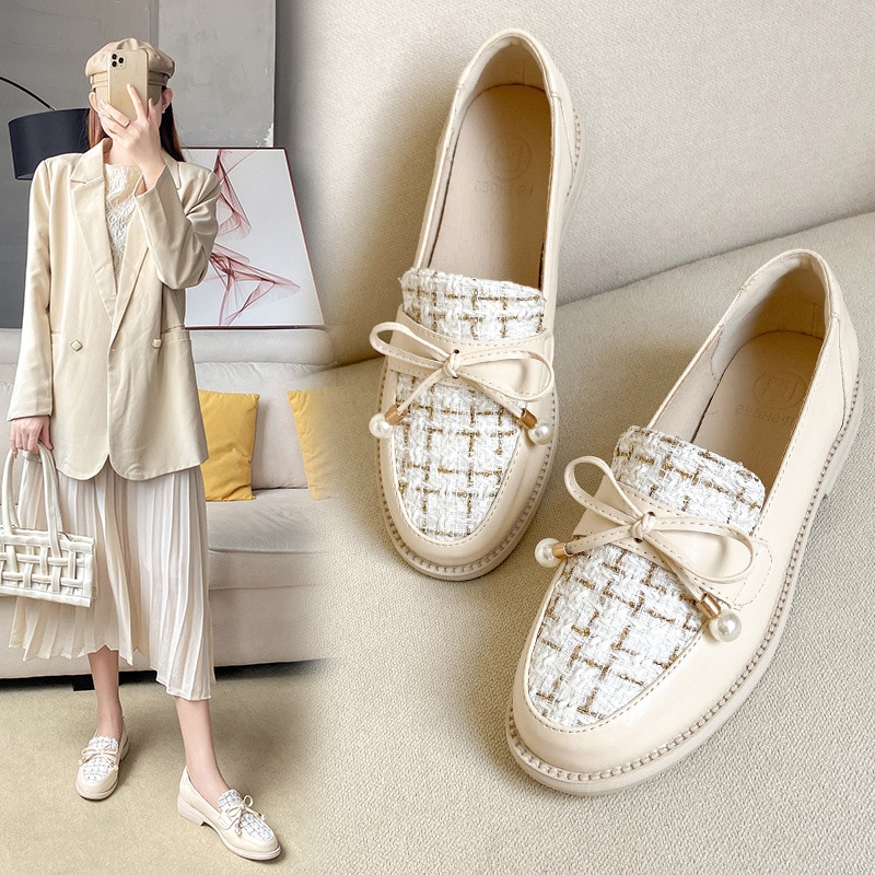 Spring style British style small leather shoes wild loafers large size women's shoes 35-43 light casual shoes