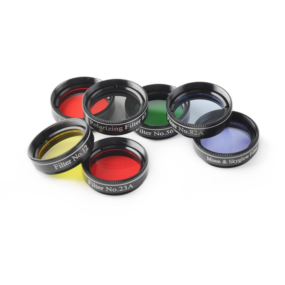 Solo Standard 1.25 inch 7pcs Telescope Filter glass nebula filters Set Astronomical Telescope oculares
