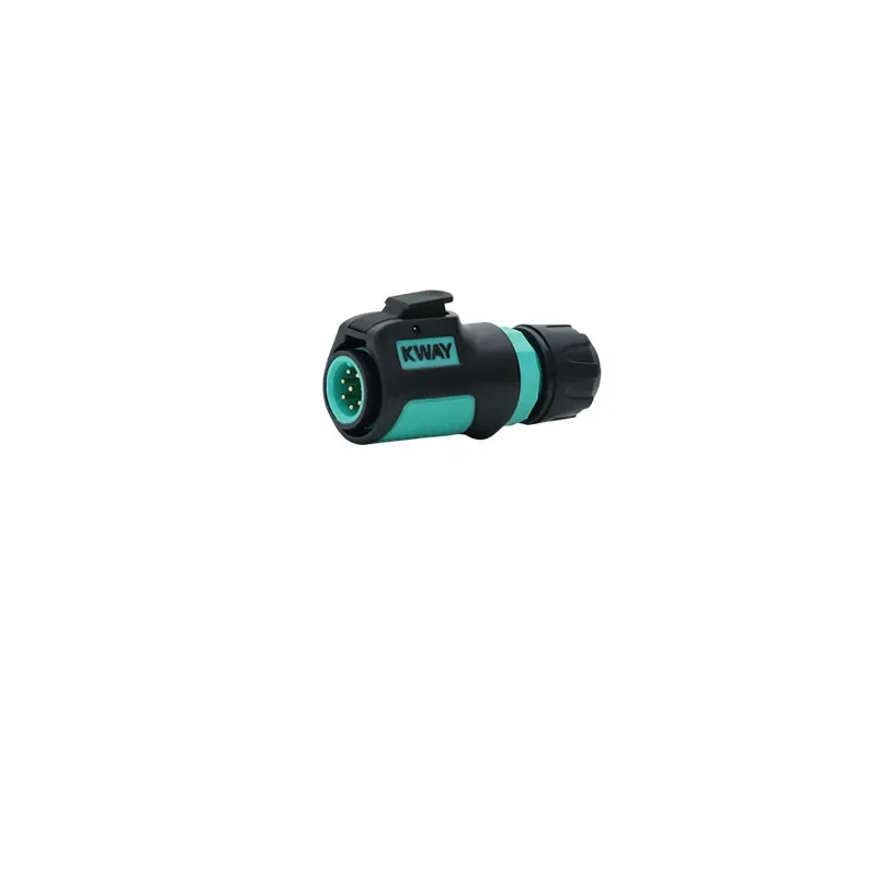 KWAY K12 Male Plug Female Socket IP68 Bulkhead M12 2 3 4 5 6 7 8 Pin Waterproof Electrical Connector Energy Scooter Charger: black