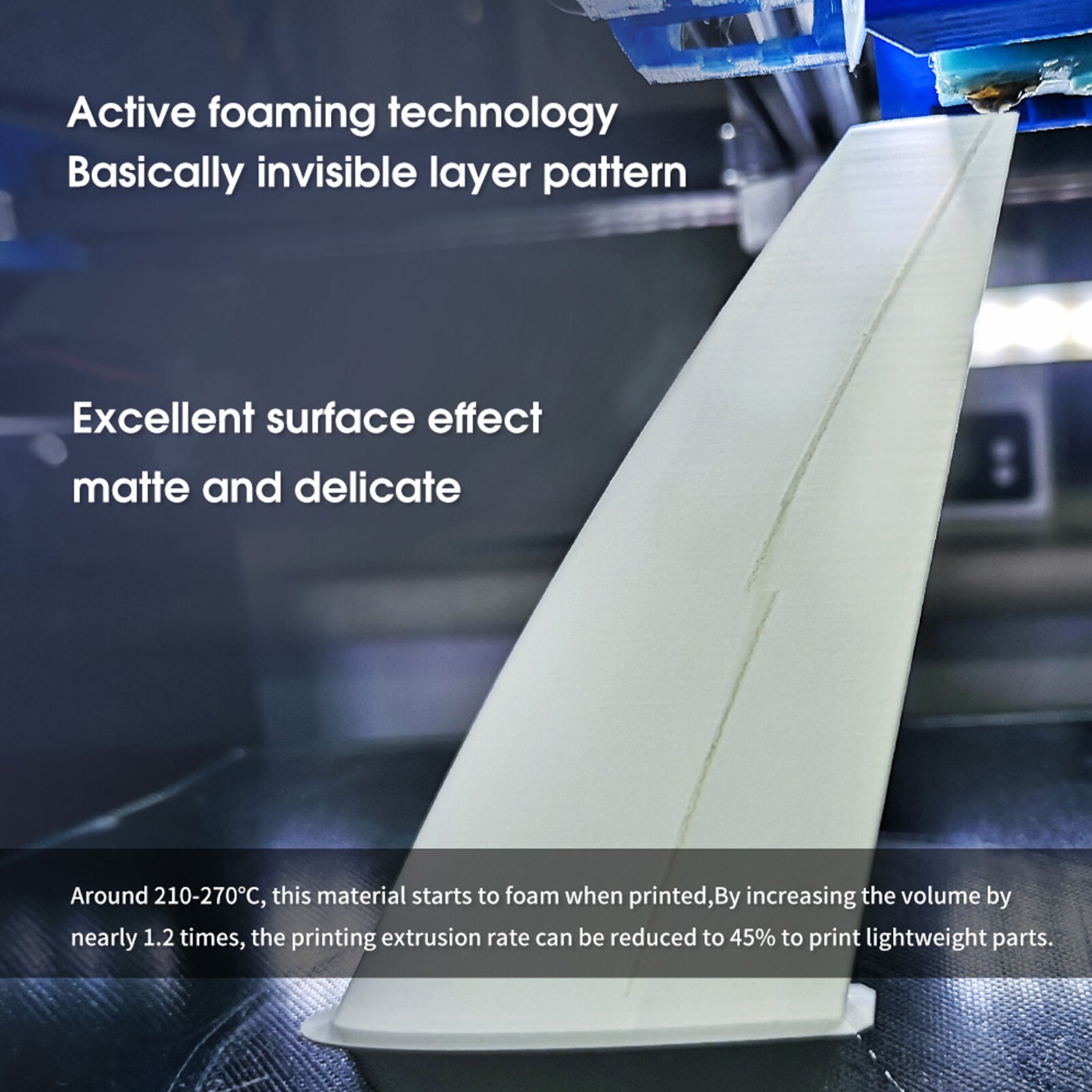 eSUN PLA-LW PLA 3D Printer Filament 1.75mm Lightweight Foam Material Strong Paint Adhesion 1KG 2.2LBS for 3D Printer Aircraft