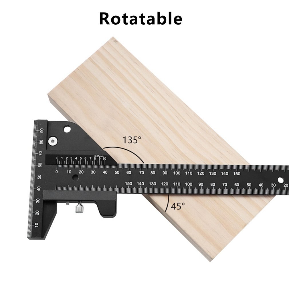 Multifunction Woodworking Scriber Gauge Aluminum Steel Measuring Marking Framing Ruler Tool For Carpentry Tools Kit Set