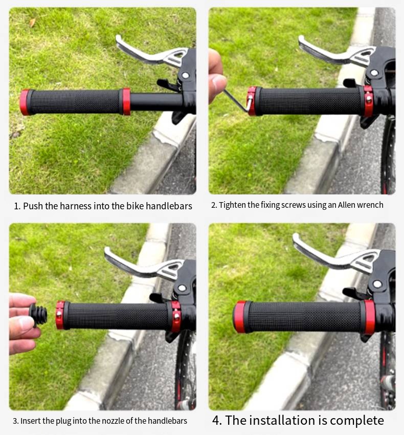 Empuñaduras de goma PE para bicicleta de montaña, puños de aleación con bloqueo Bilateral, mango antideslizante para manillar de ciclismo, accesorios para bicicleta BMX