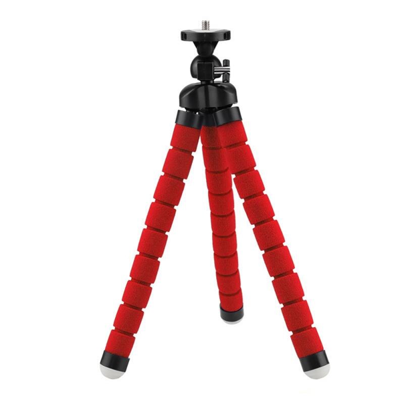 Support de téléphone trépied pour téléphone appareil photo Mobile support de bureau support de pieuvre Flexible pour IPhone Xiaomi Samsung support accessoires: red