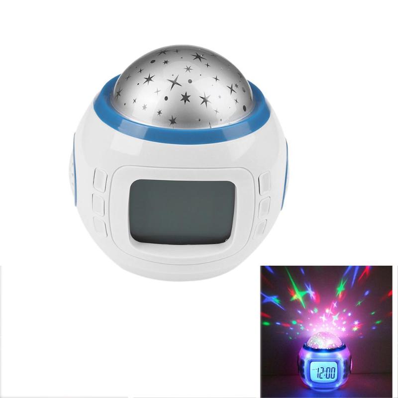 LED Digitale Wekker Snooze Starry Star Gloeiende Wekker Voor Kinderen Babykamer Kalender Thermometer Batterij Niet Inclusief