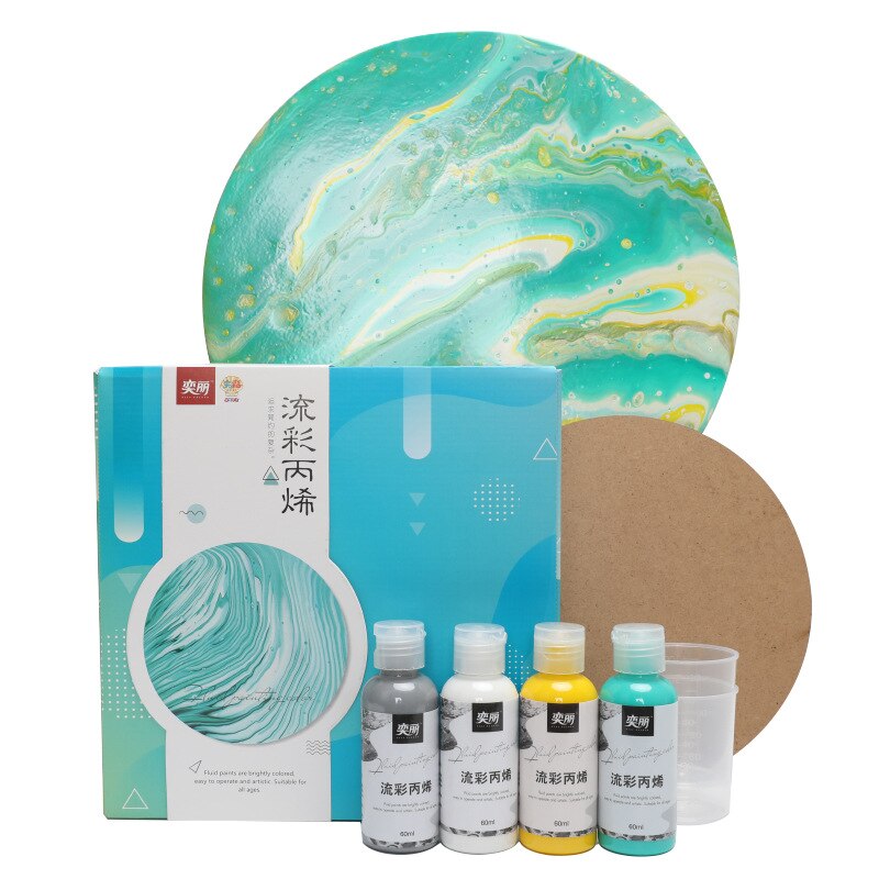 Bright Colorful Acrylic Paint Set 60ml Art Fluid Painting Paint for Drawing Art Paint Supplies Art Supplies: green set