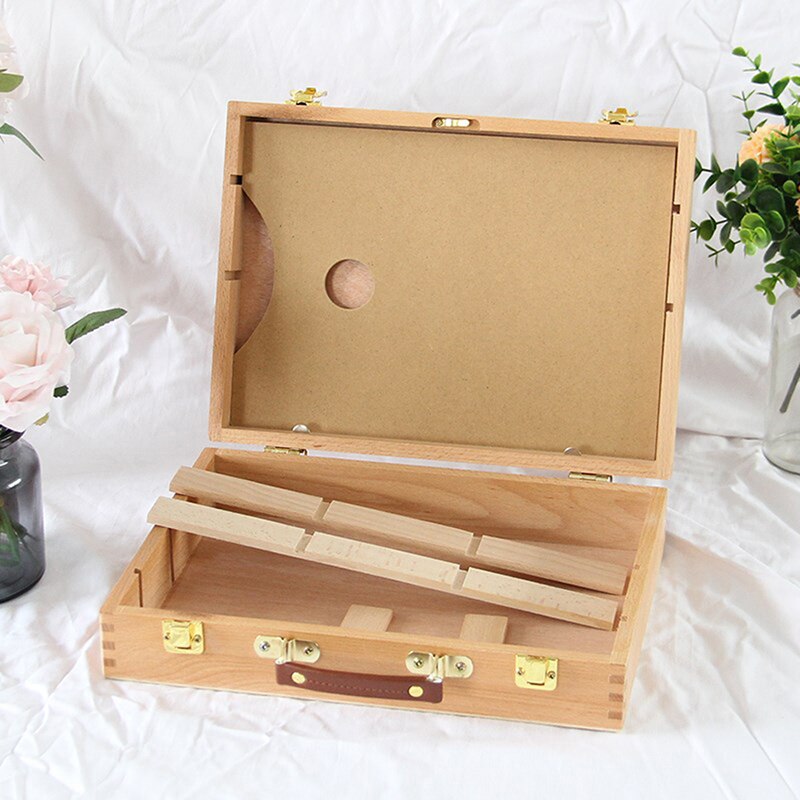 Olie Verf Koffer Artist Houten Tafel Doos Schildersezel Schilderen Doos Draagbare Desktop Schets Schilderen Hardware Art Supplies Kids
