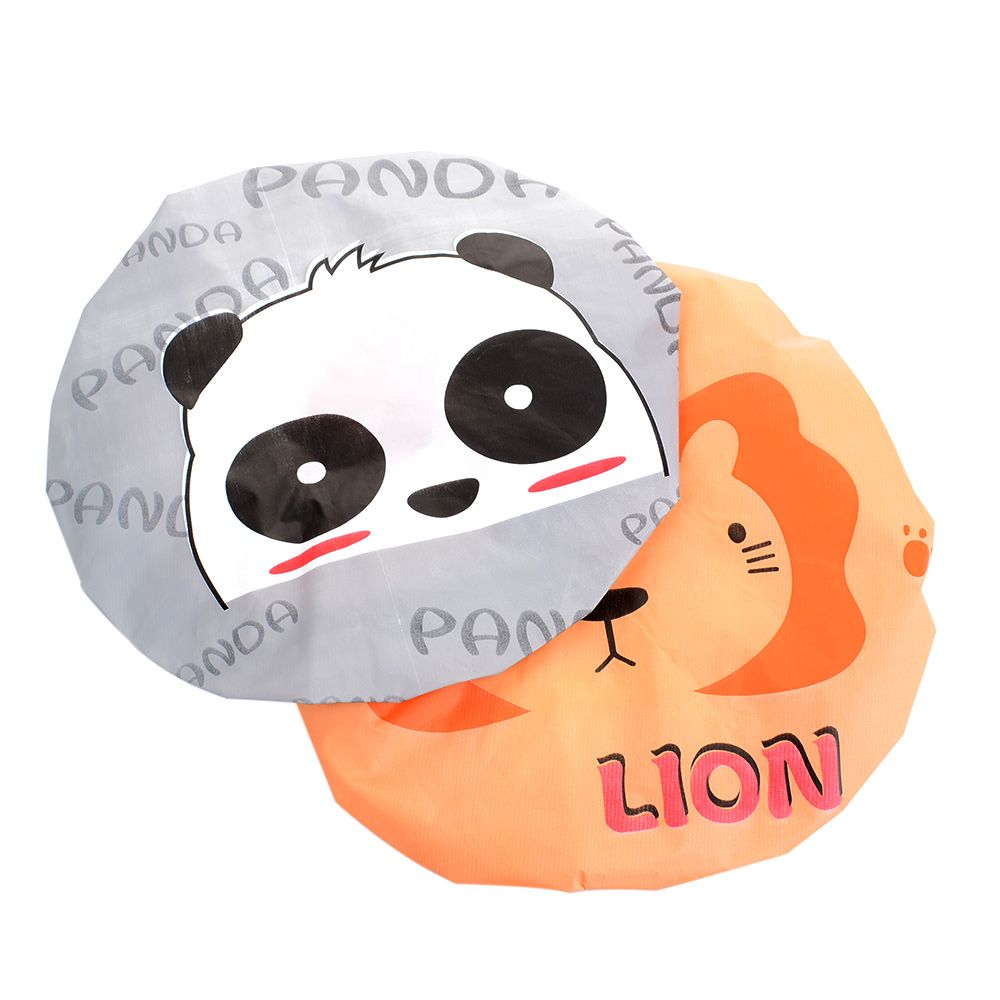 thirstyAA Plastic Waterproof Shower Caps Eco-Friendly Cartoon Lovely Elastic Band Hat Bath Cap Bathroom Women Bathing Cap