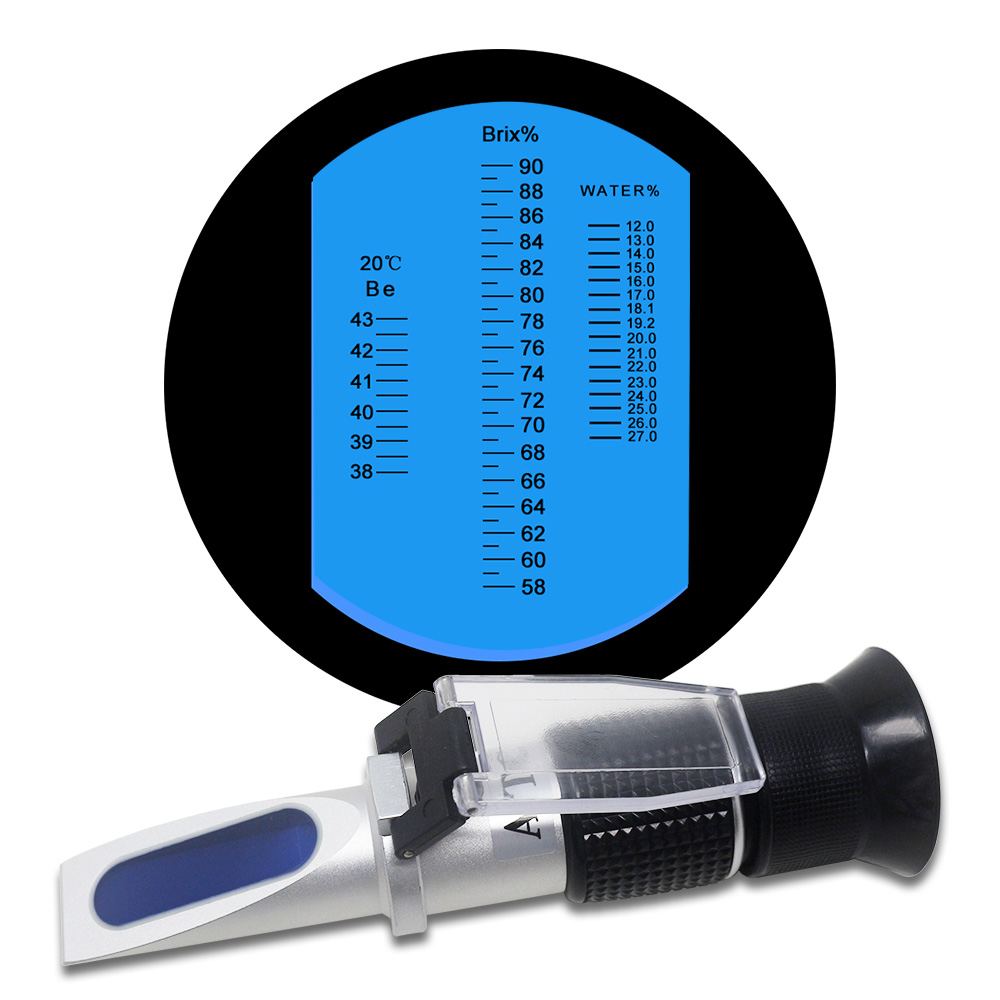 Brix Be &#39;Water 3 In 1 Honing Refractometer Brix 58-90% Water 12-27% 38-43Be&#39; Refractometer