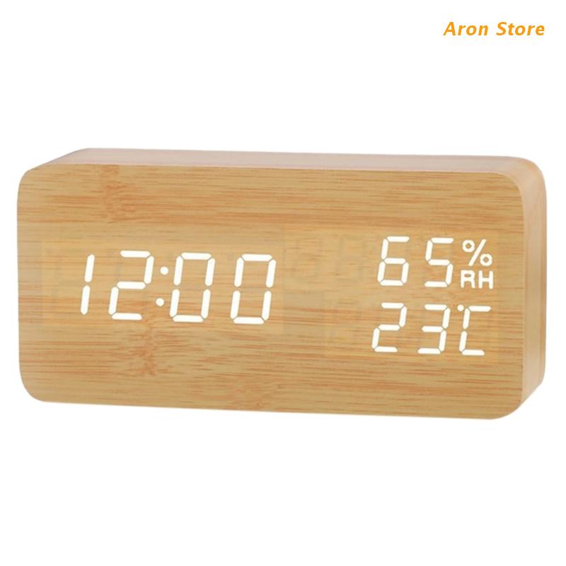 Multifunction Alarm Clock in Wood Digital Alarm Clock Prevent Being Late and Sleeping Home Decoration