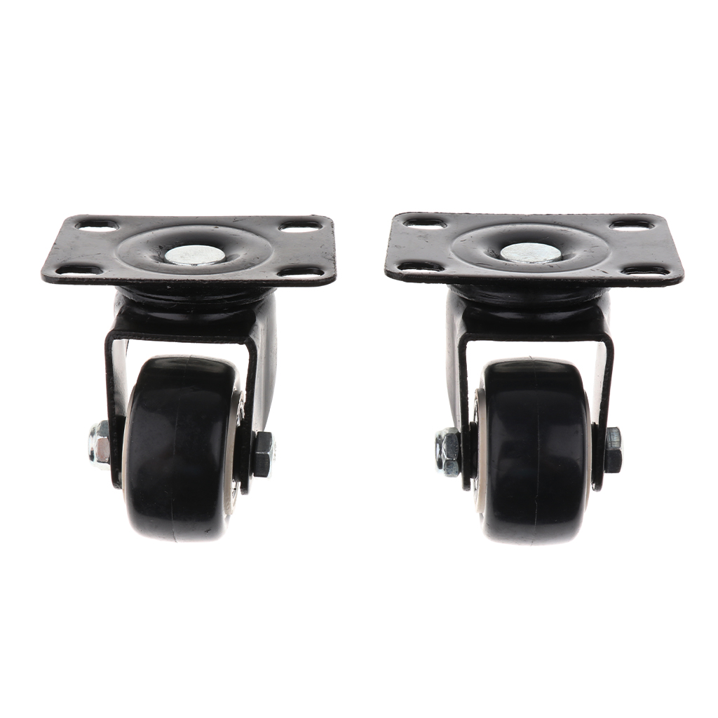 40mm SWIVEL CASTOR WHEEL SET PACK OF 4 Small Heavy Duty Trolley Roller Black