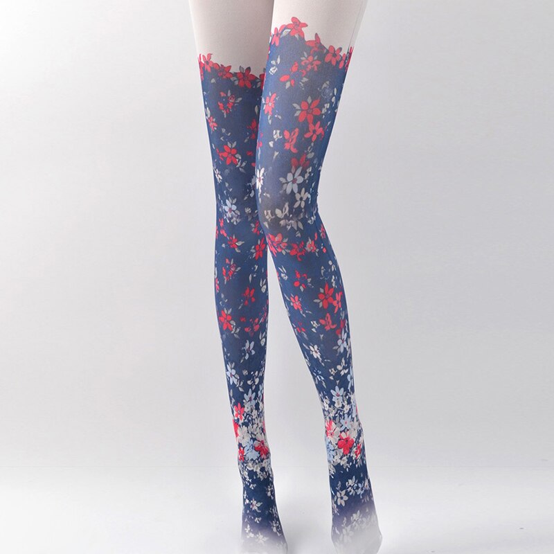 Vrouwen Panty Harajuku Lolita Tattoo Panty Kawaii Leuke Karper Gradiënt Patroon Kousen Vrouwen Preppy Stijl Panty