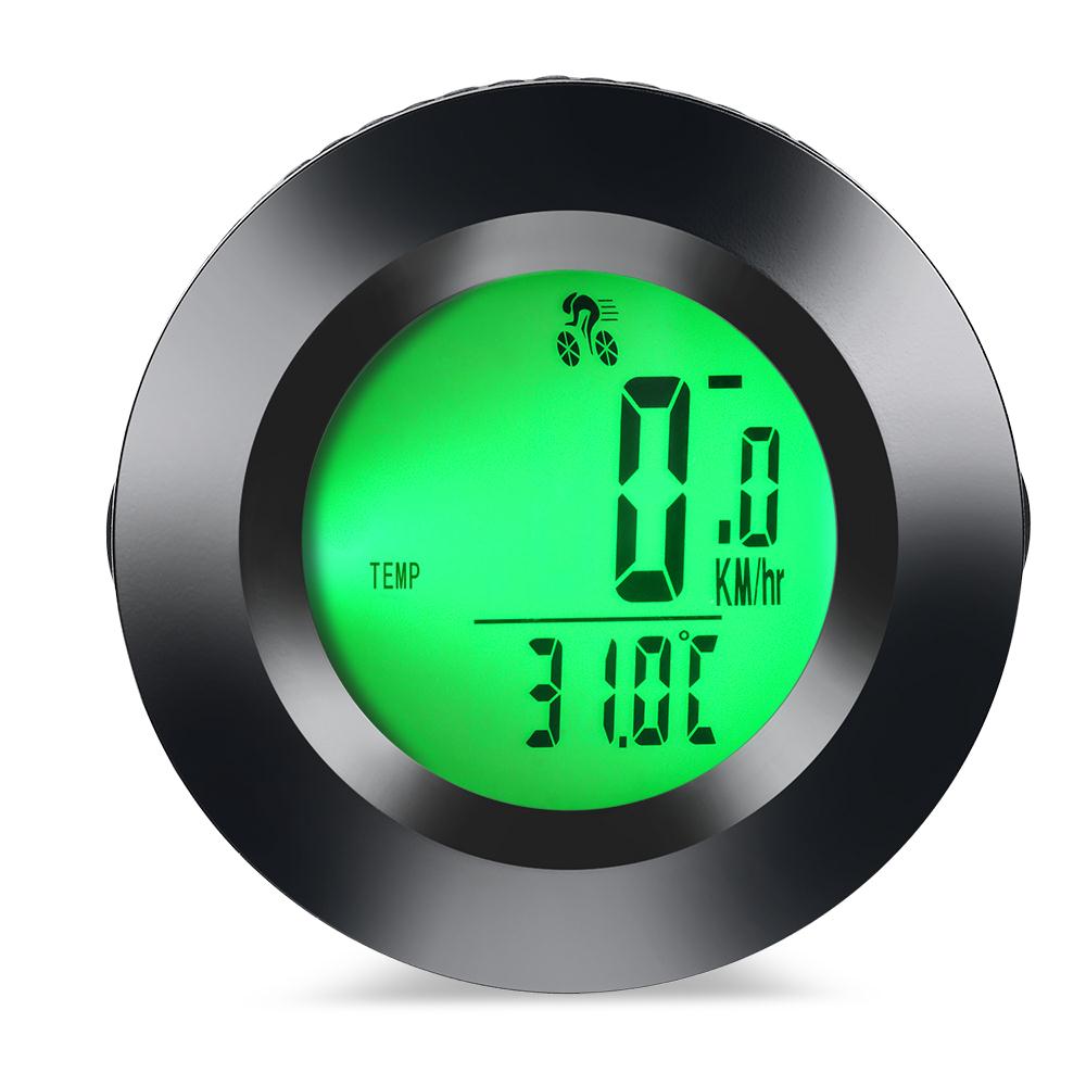 Compteur de vitesse vélo sans fil vélo rond ordinateur compteur kilométrique lumineux affichage LCD étanche vélo compteur de vitesse accessoires