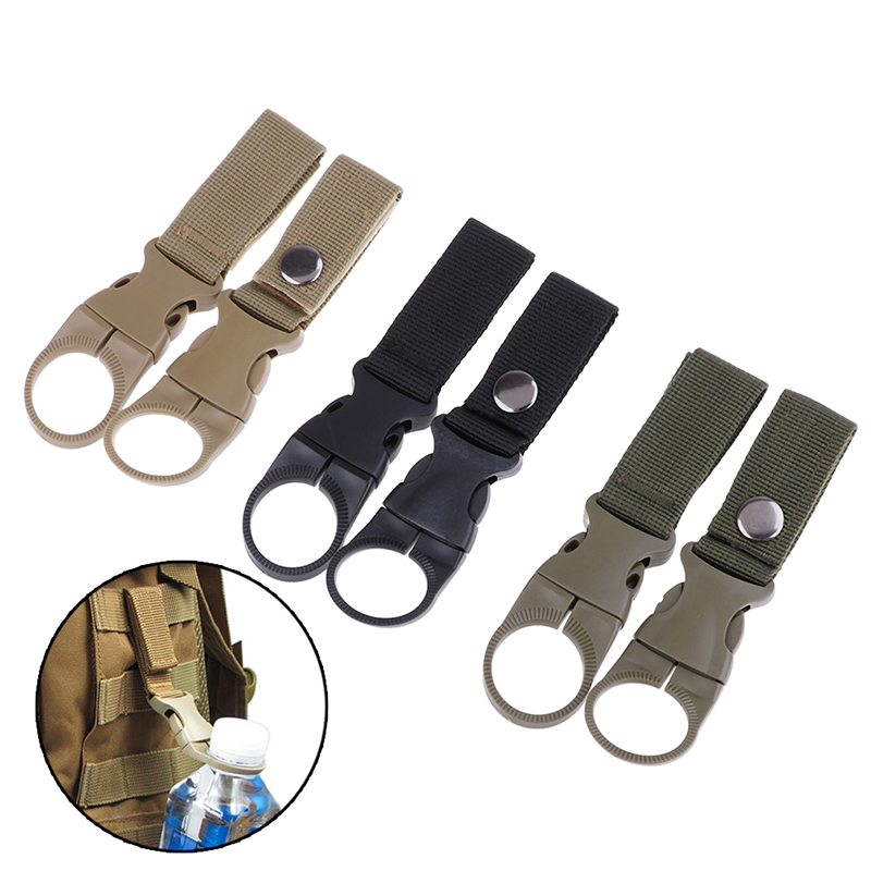 2 stks Waterfles Houder Klimmen Karabijnhaak Riem Rugzak Hanger Haken Clip Multifunctionele Waterfles Nylon Gesp Haak