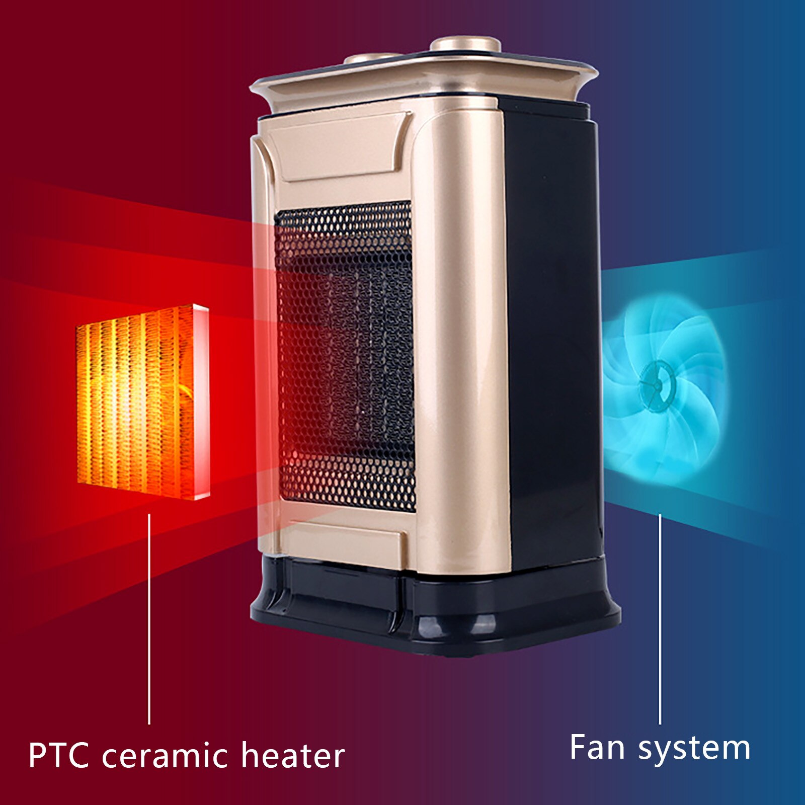 Personal Mini Space Heater Fan Portable Electric Home Office Indoor Use Heating Stove Radiator Warmer Machine Winter Calentador