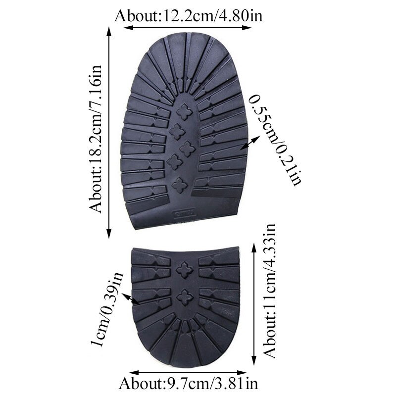 Épaissir les semelles de chaussures en caoutchouc chaussures d'affaires semelle à talon antidérapant réparation bricolage patin à chaussures