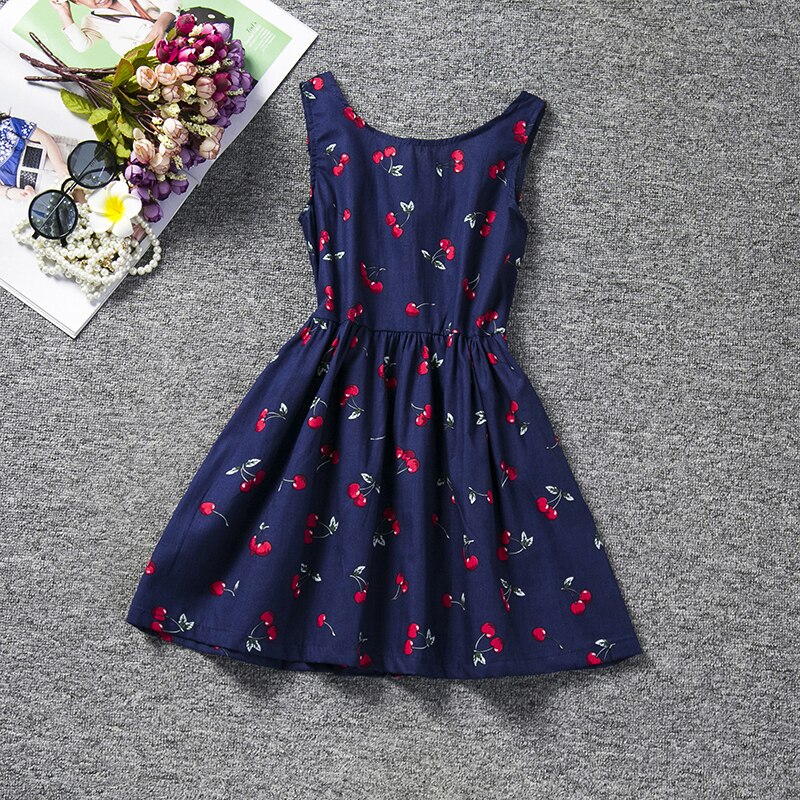 ¡Novedad de ! Ropa de niña, vestido de princesa de verano para niñas pequeñas con espalda en V, vestido de baile con tutú de cereza, ropa de para niños