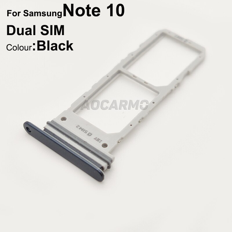 Aocarmo Enkele Sim Dual Sim Metalen Plastic Nano Sim Card Tray Microsd Slot Houder Voor Samsung Galaxy Note 10 Note X SM-N9700