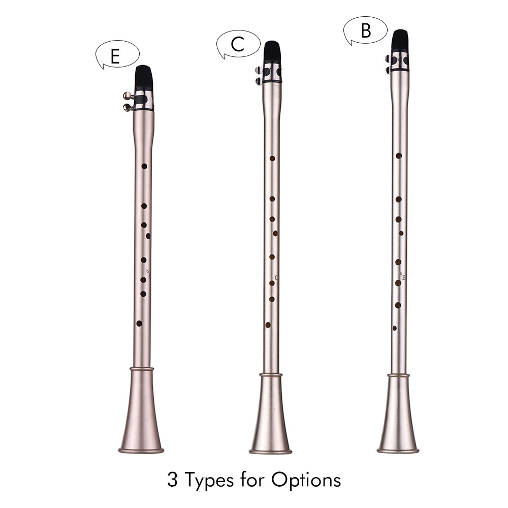 Mini clarinete saxo compacto Bb/C/Eb clarinete clave-saxofón Material ABS instrumento de viento para principiantes con bolsa de transporte