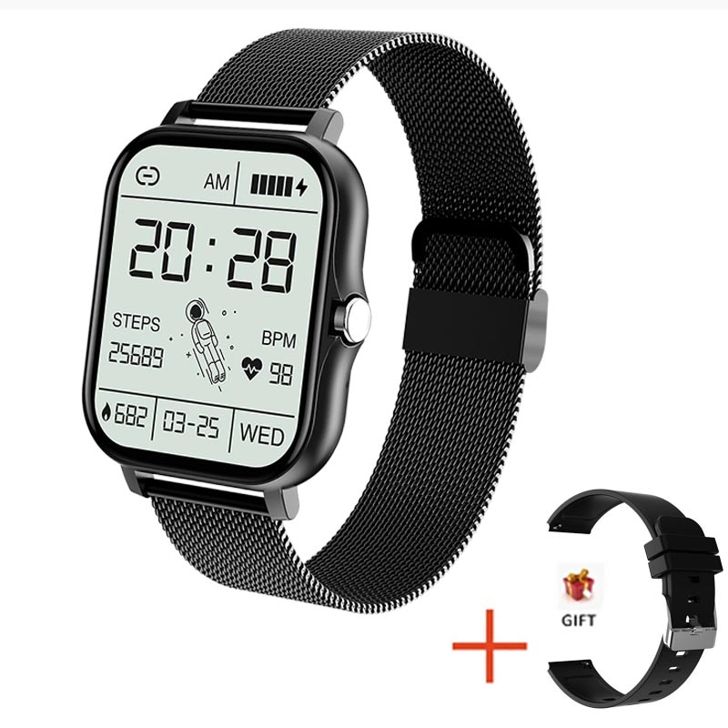LIGE-Full Touch Screen Relógio Inteligente para Homens e Mulheres, Relógio De Pulso Esportivo, Relógios De Fitness, Chamadas Bluetooth, Smartwatch Digital, Presente, 2024: CINZA