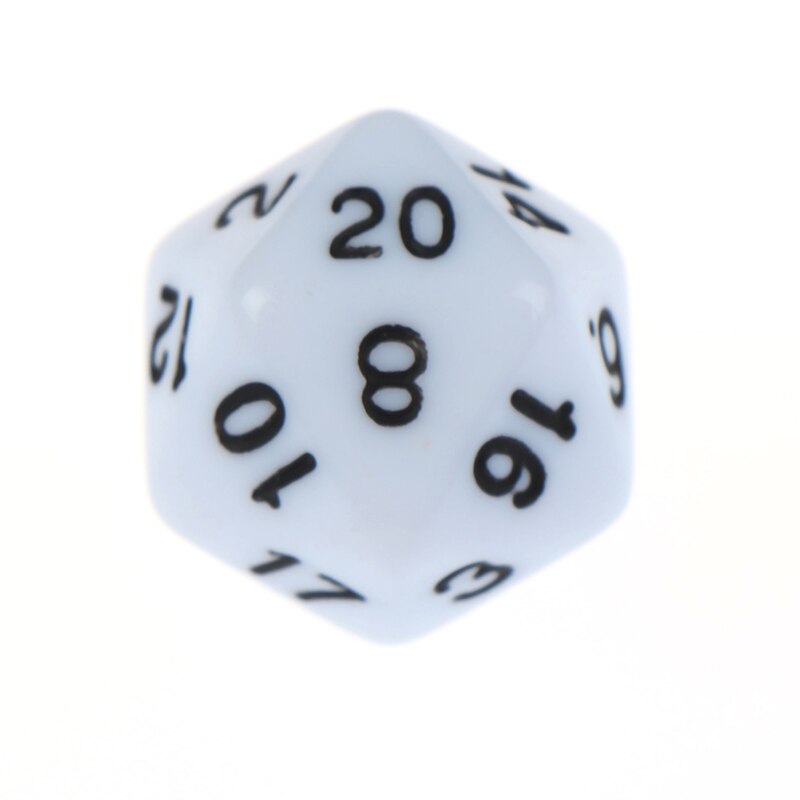 Dados d20 para jogo de tabuleiro, acessório para jogos de tabuleiro e jogos de mesa com 20 cores ricas, 1 peça dados digitais acrílicos,: WT