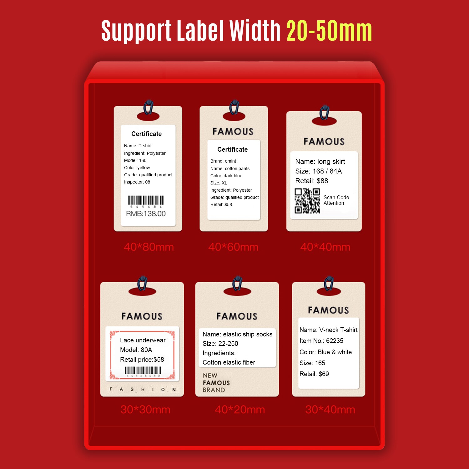 NIIMBOT – imprimante d'étiquettes B21 Portable sans fil, connexion BT, largeur d'étiquettes 20-50mm, étiquettes autocollantes thermiques, reconnaissance RFID