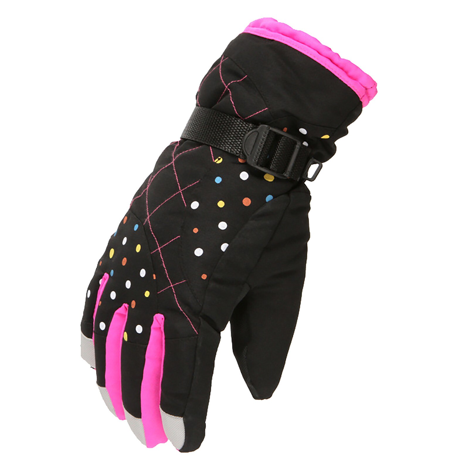 Winter Gloves For Kids Boys Girls Snow Windproof Waterproof Mittens Cycling Bicycle Bike Outdoor Camping Sports Ski Warm Gloves: Black
