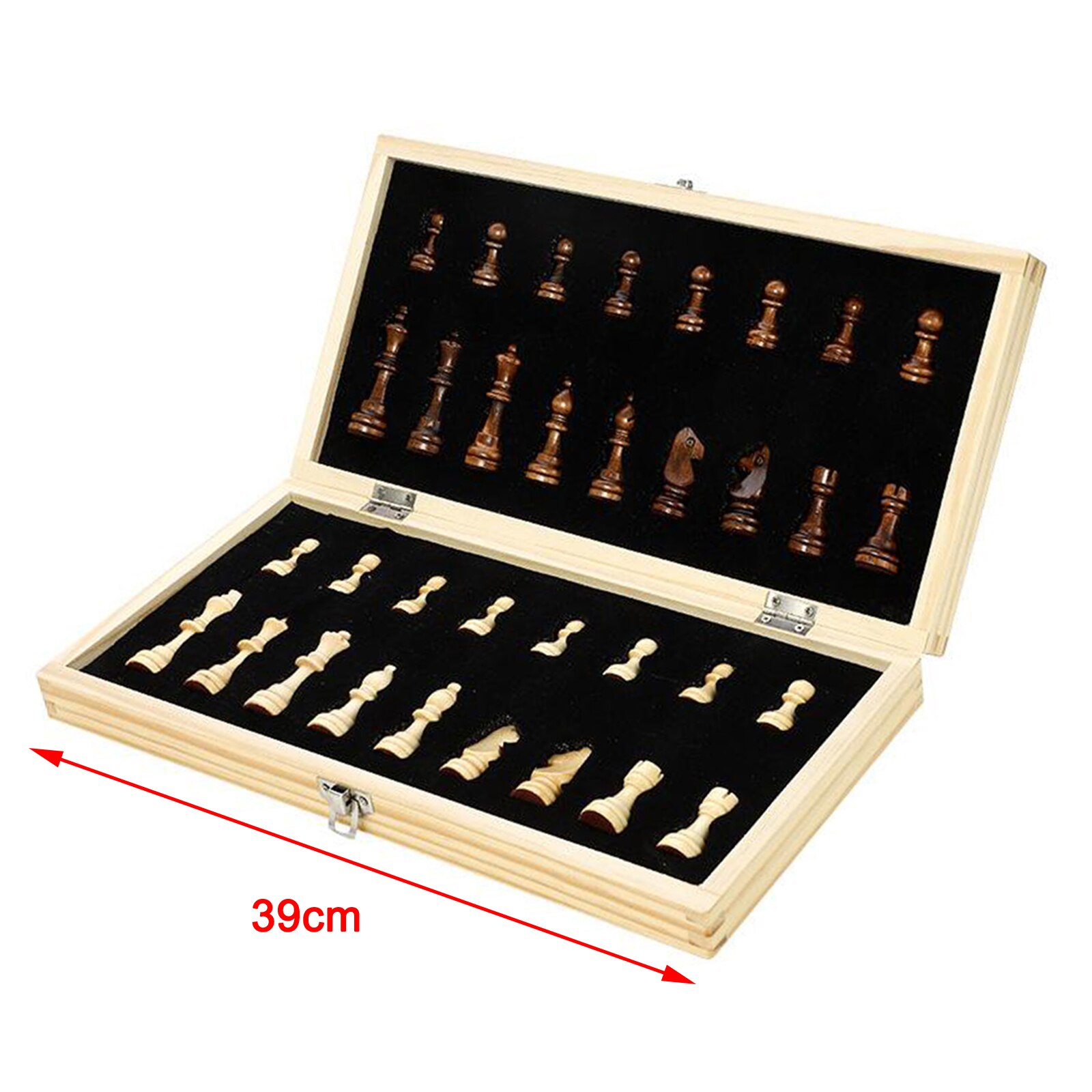 Foldable Magnetic Chess Board Set Extra 2 Queens 15x15 Inch Storage Box