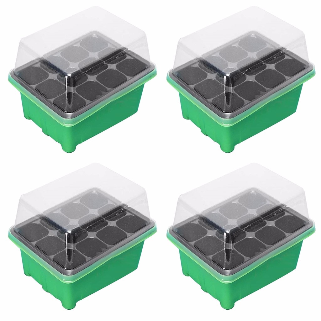 12 Cells Hole Nursery Pots Plant Seed Box Tray Insert Seeding Case Plastic Plant Seeds Growing Box Base Garden Grow Box #YL10: D