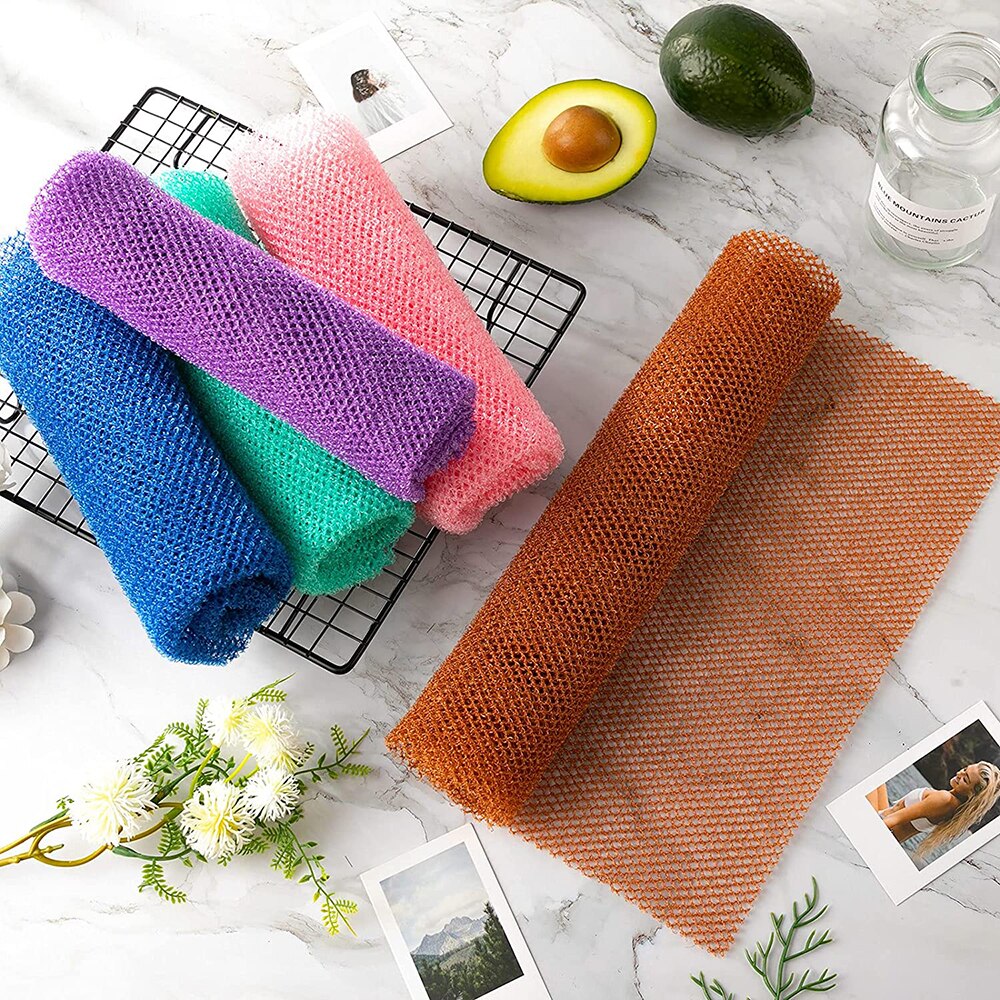 Esponja de Red Africana de 30x80cm, malla exfoliante Africana para el cuerpo, Red de lavado, paño de baño largo, ducha, 1 unidad