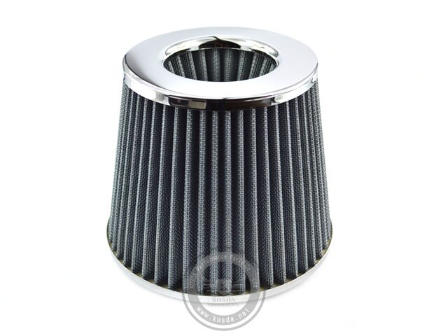Universal 3'' Inch Car Filter Air 76mm Car Air Filter High Flow Intake Cold Air Turbo Air Cleaner Red Blue Silver Carbon Fiber: Silver