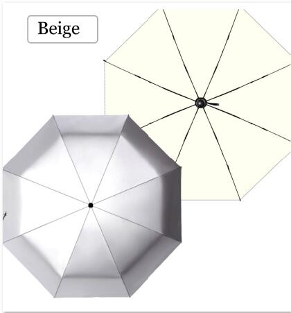Mini parasol regn kvinder parasol anti uv mini strand paraply mand bærbar lomme folde paraply vindtæt sombrilla playa: Beige