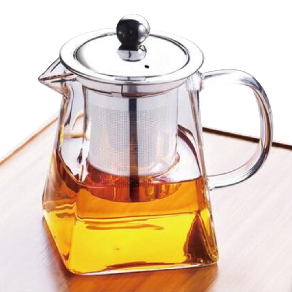 350ML Transparent Clear Borosilicate Glass Teapot Glass Tea Cup Teapot With Stainless Steel Infuser Strainer