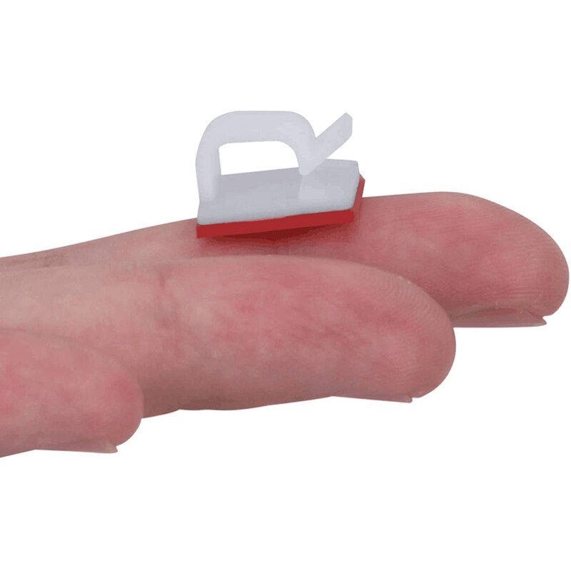 100 Self-Adhesive Cable Management Clips, Suitable for TV, Computer, Laptop, Ethernet Cable, Desktop Home Office