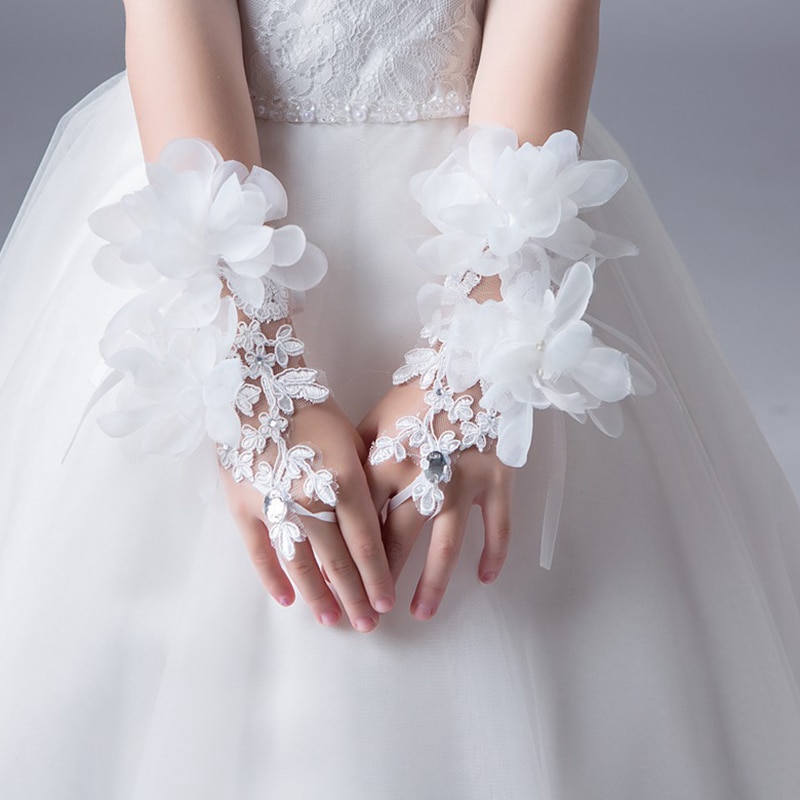 Flower girl lace gloves discount