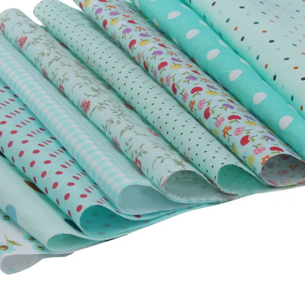 Nice Handmade 9pcs DIY Cotton Fabrics Patchwork Group Plain Square Cotton Cloth DIY Manual Floral Pattern Cloth 25*25cm