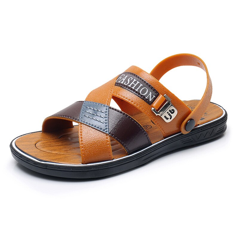 Style vietnamien hommes d'été sandales Peep orteil tongs chaussures mâle extérieur antidérapant plat plage diapositives NANLX24: 1 / 39