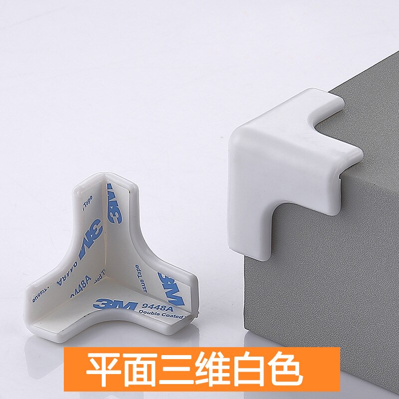 10pcs/lot Rubber Transparent L Shape Baby Safety Silicone Corner Protector Kids Soft Clear Table Desk Edge Corner Guards: White
